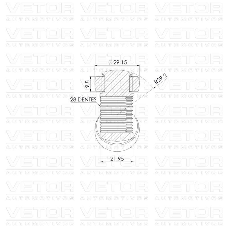 Trizeta Direita ou Esquerda para Volkswagen Up! - Vetor - VT9167