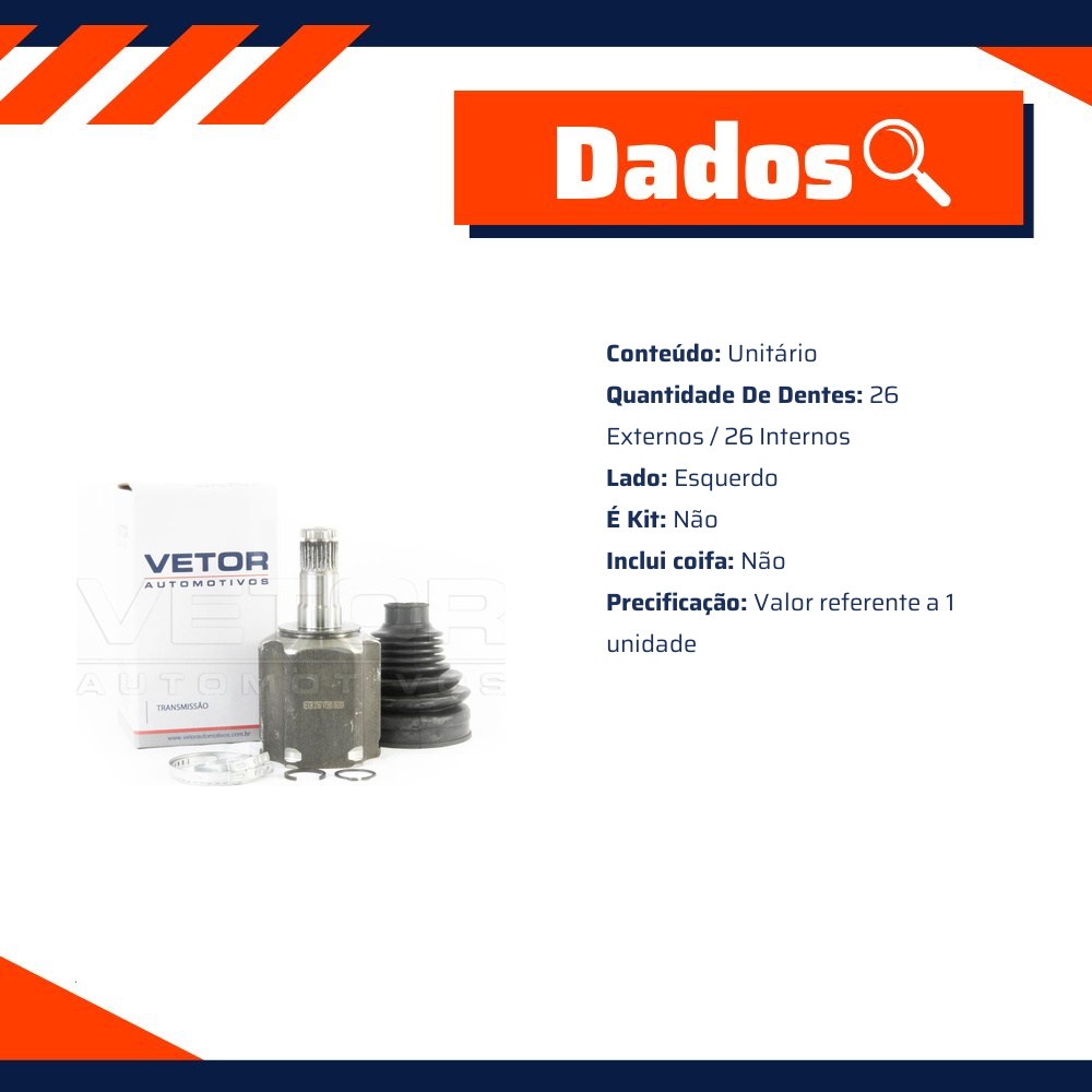 Tulipa Esquerda para Fiat Fastback - Vetor - VT5995