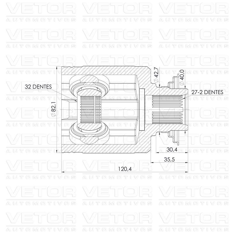 Tulipa Direita para Honda HR-V - Vetor - VT5974