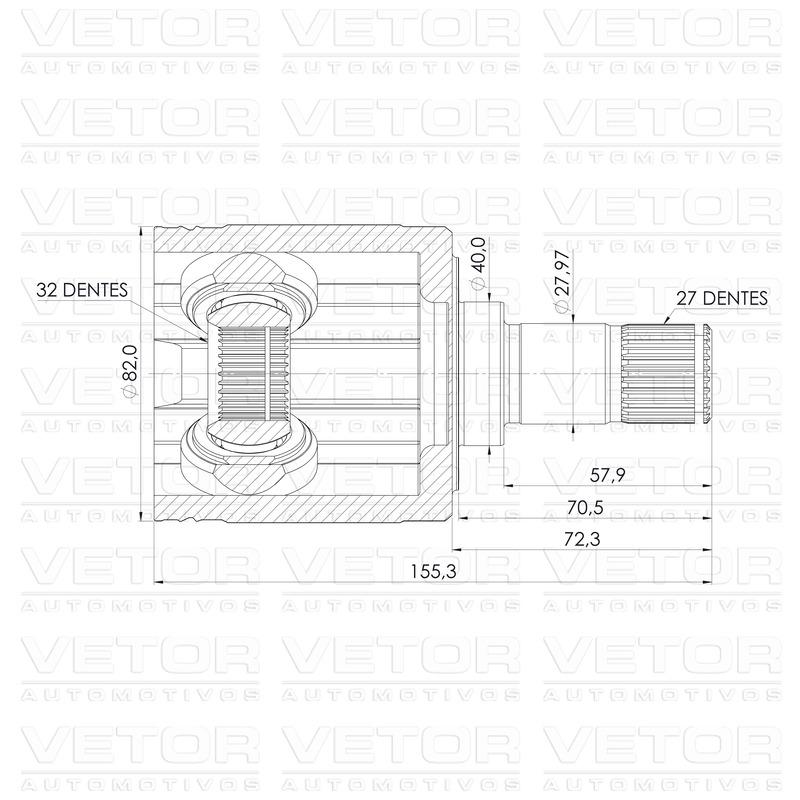 Tulipa Esquerda para Honda HR-V - Vetor - VT5976
