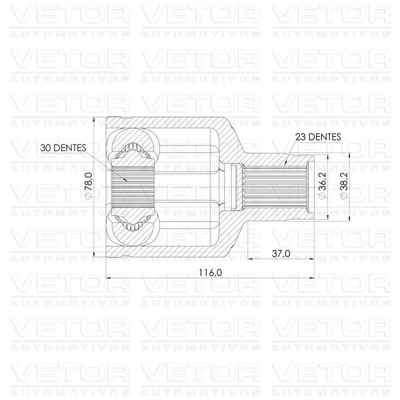 Tulipa Direita para Renault Sandero - Vetor - VT5856