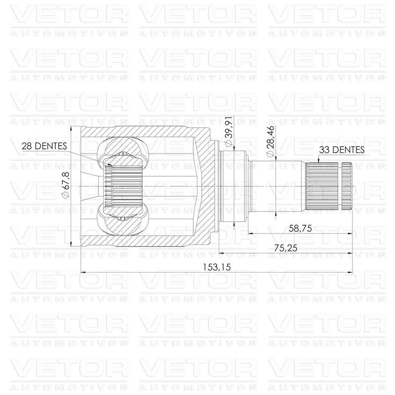 Tulipa Direita ou Esquerda para Volkswagen Up! - Vetor - VT6012