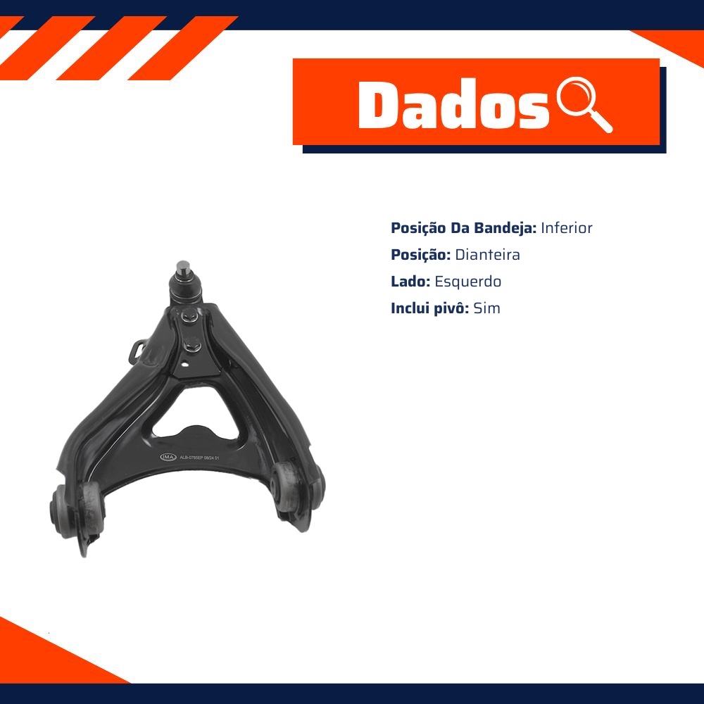 Bandeja Inferior Dianteira Esquerda para Renault Megane e Scenic - IMA - ALB-0765EP