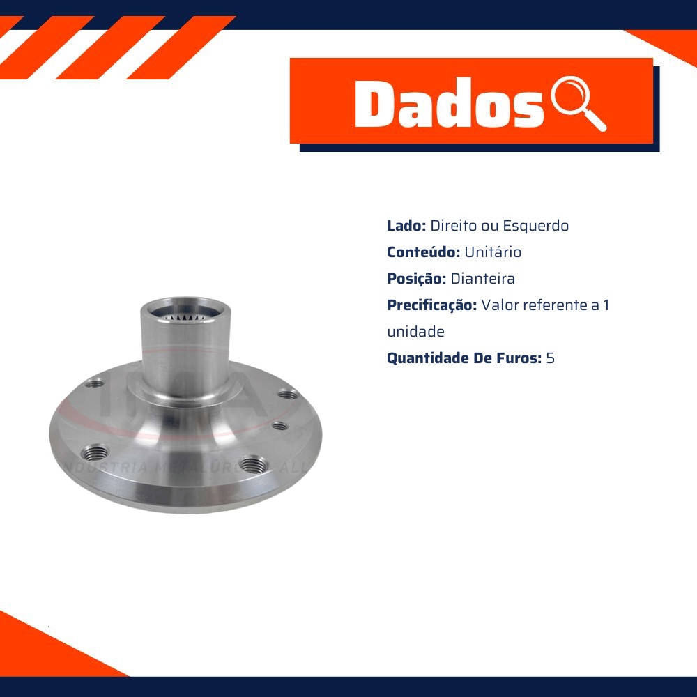 Cubo de Roda Dianteiro Direito ou Esquerdo 5 Furos para BMW X1 - IMA - AL-4112
