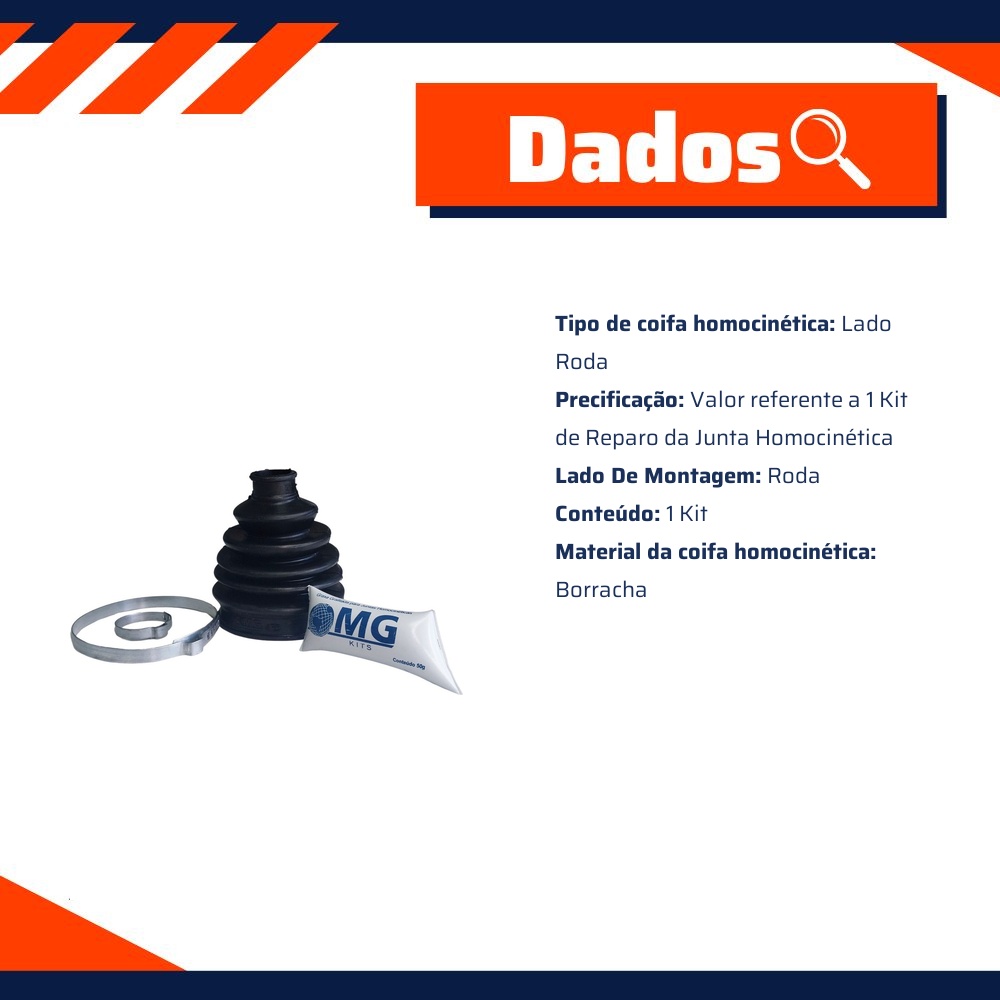 Coifa Homocinética Lado Roda para Toyota Corolla - MG Mangueiras - MG435