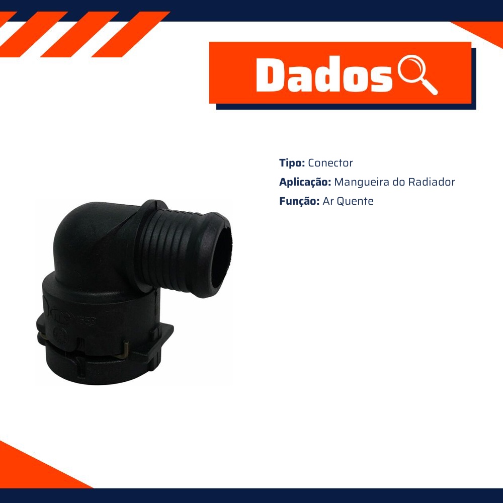 Conector da Mangueira do Radiador Ar Quente - MG Mangueiras - MG1553
