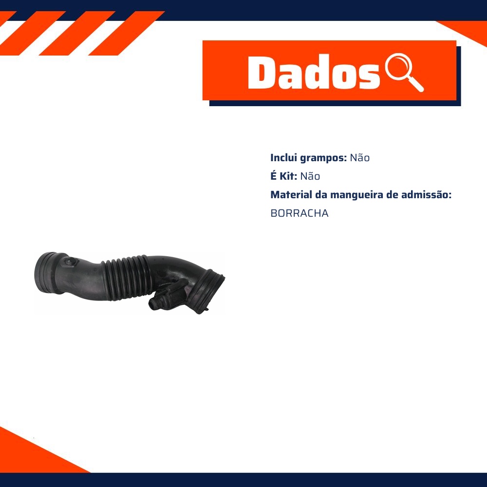 Mangueira Filtro de Ar 2 Saídas para Volkswagen Golf - MG Mangueiras - MG171