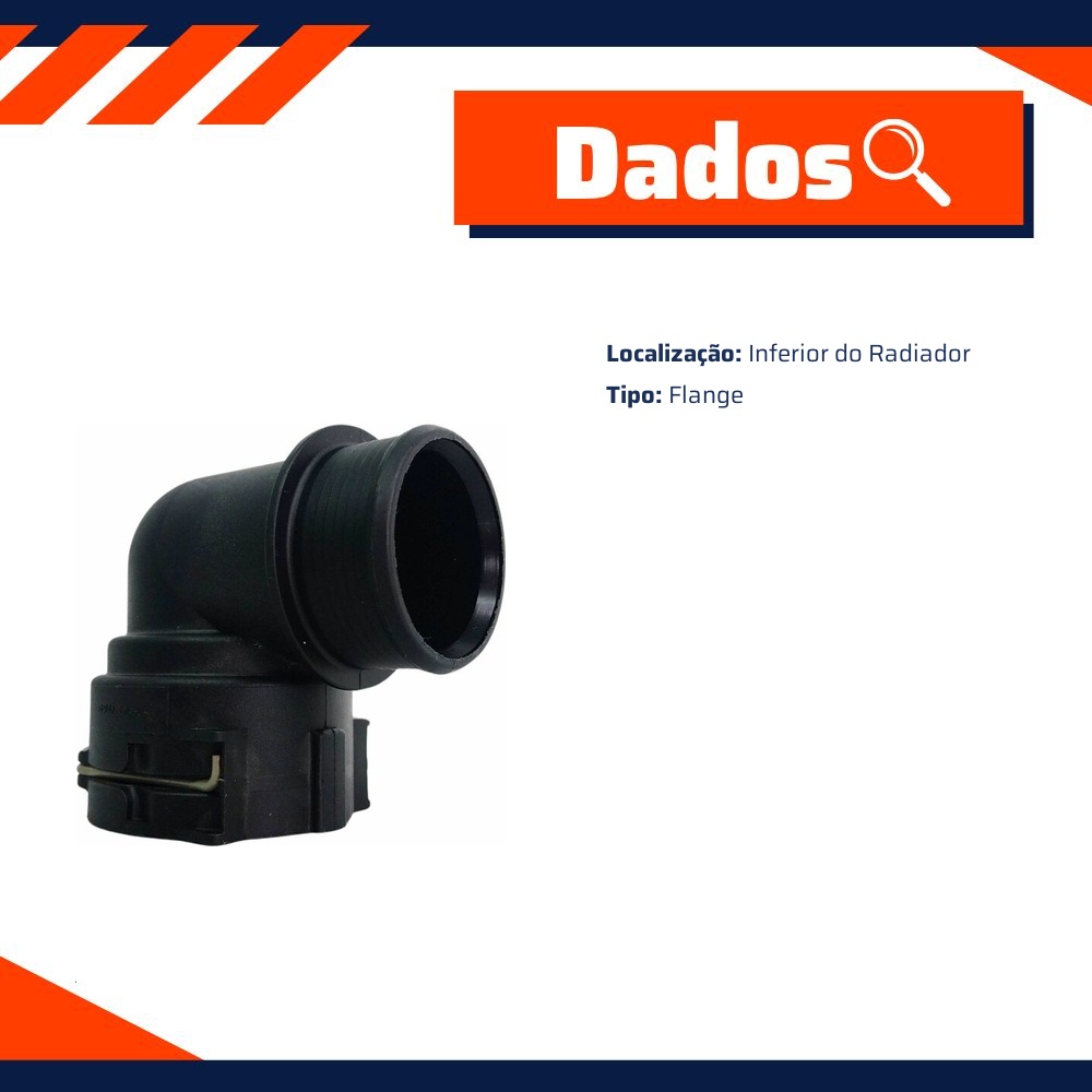 Flange da Mangueira Inferior do Radiador - MG Mangueiras - MG1636