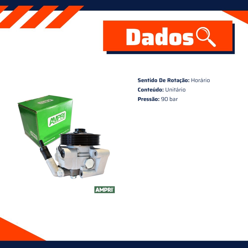Bomba de Direção Hidráulica 90 Bar para Ford Edge - Ampri - 96132