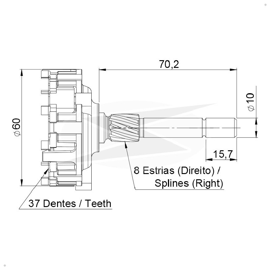 Planetária para Motor de Partida - Unifap - 14603