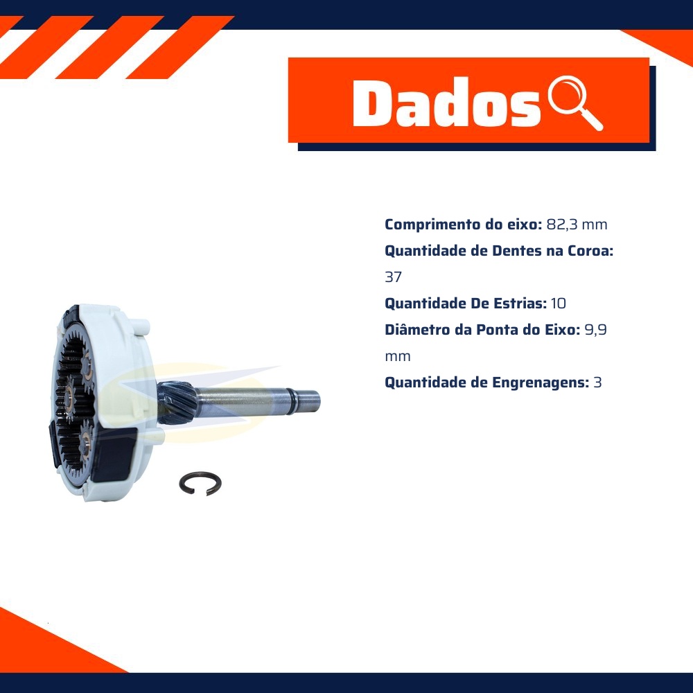 Planetária para Motor de Partida para Citroen Jumper e Peugeot Boxer - Unifap - 11.777