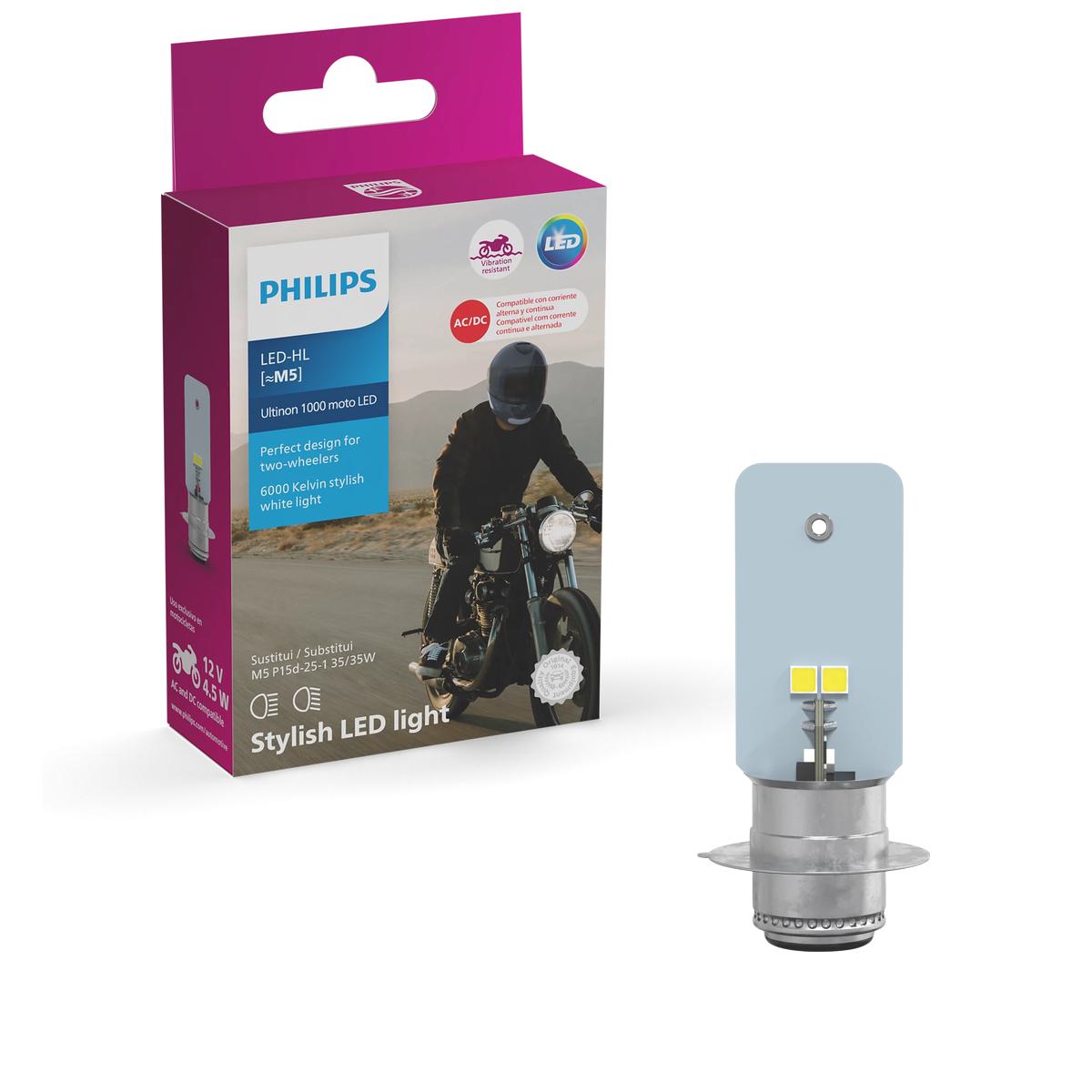 Lâmpada LED do Farol Moto M5 12V ULTINON 1000 - Philips - 11163U1MX1