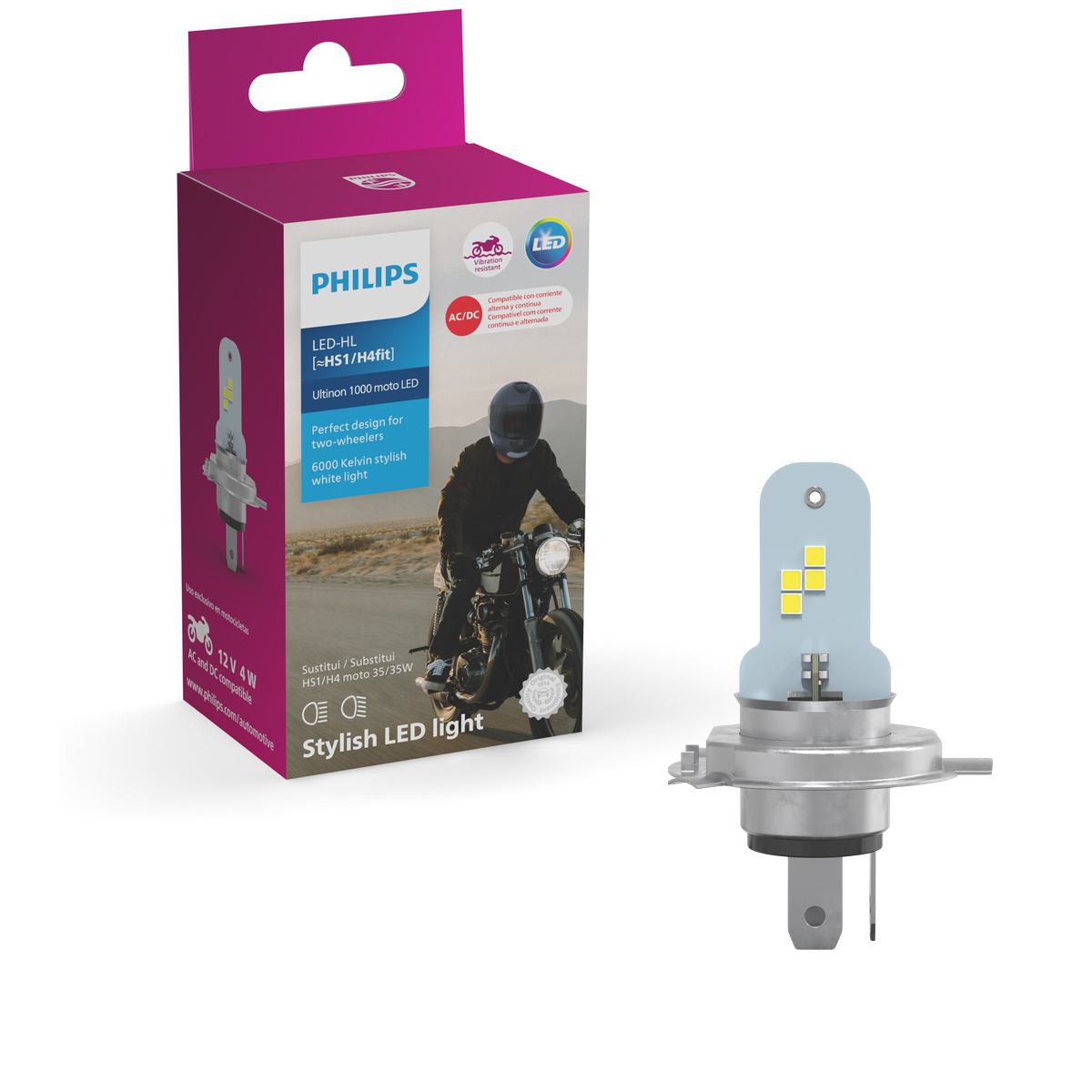 Lâmpada LED do Farol Moto M4fit/HS1 12V ULTINON 1000 - Philips - 11458U1MX1