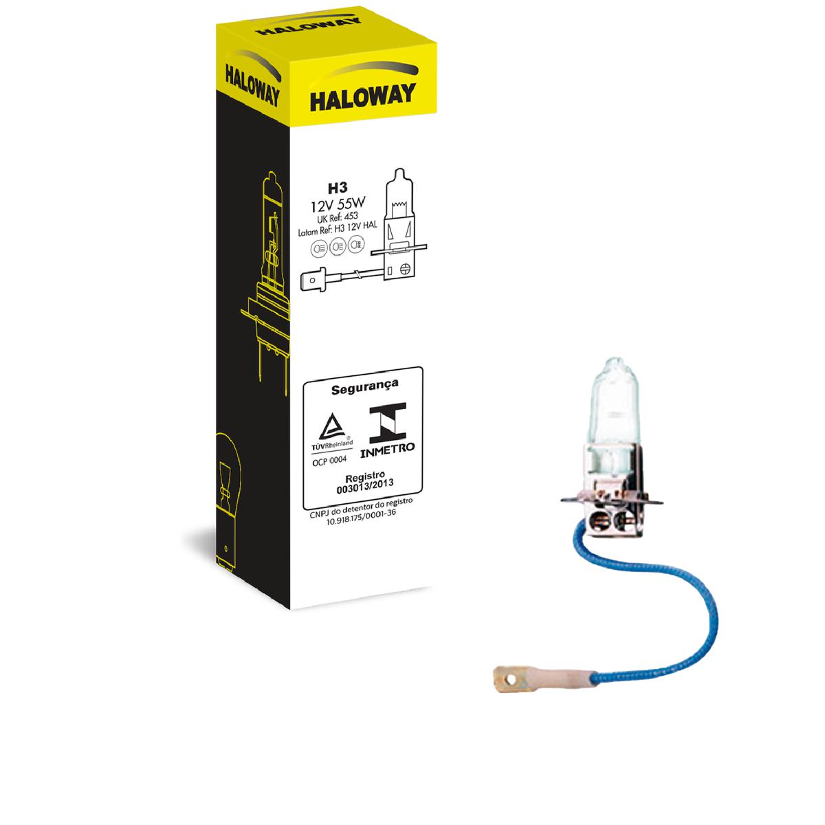 Lâmpada do Farol H3 12V - Haloway - H3 12V HAL