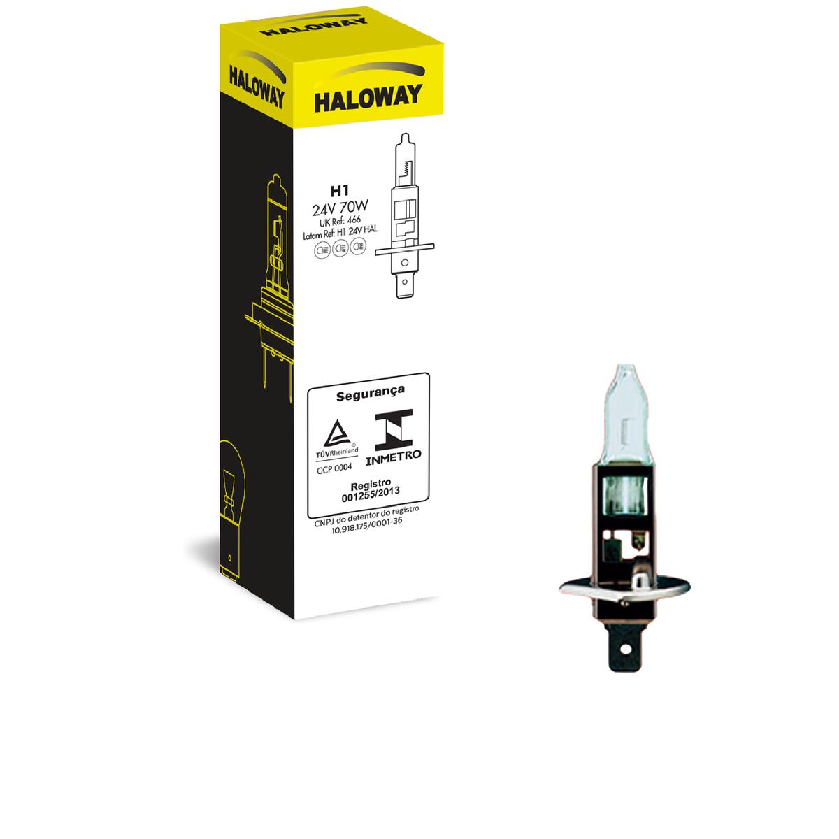 Lâmpada do Farol H1 24V - Haloway - H1 24V HAL