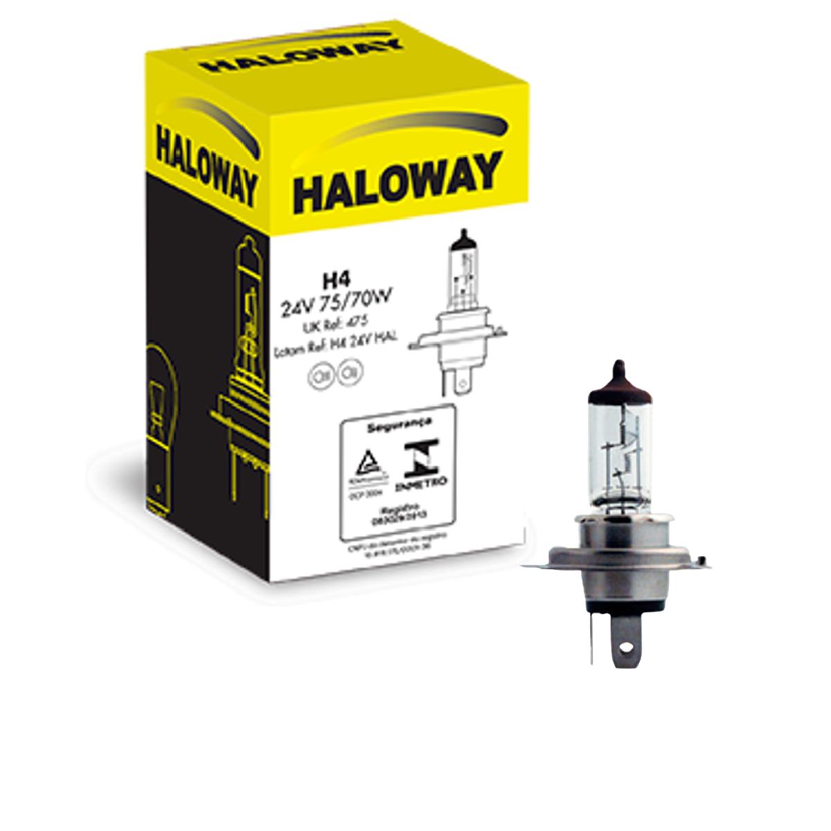 Lâmpada do Farol H4 24V - Haloway - H4 24V HAL