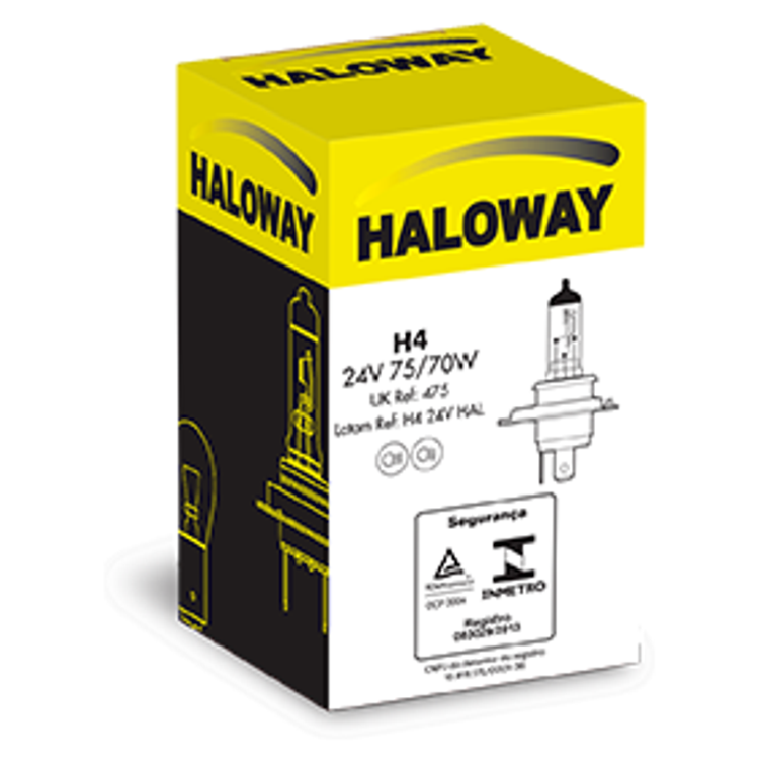Lâmpada do Farol H4 24V - Haloway - H4 24V HAL