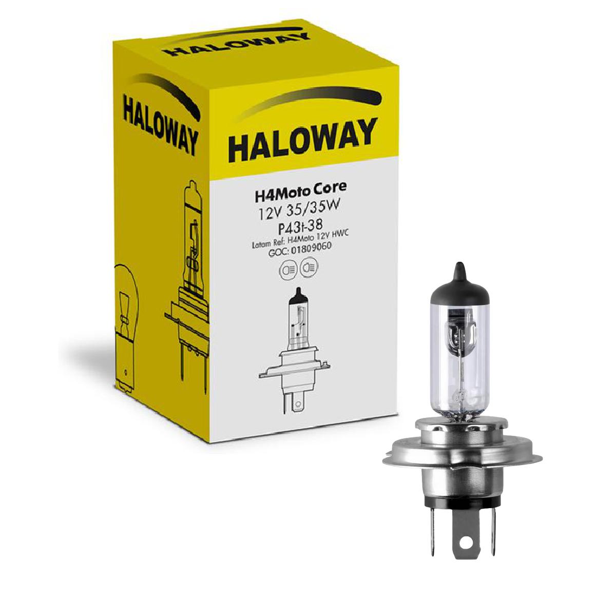 Lâmpada do Farol Moto H4 35/35W 12V HWC - Haloway - H4Moto 12V HWC