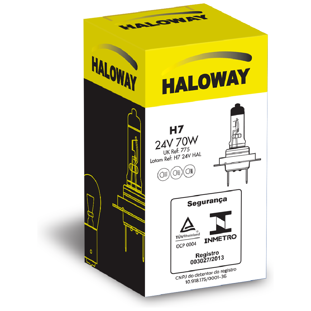 Lâmpada do Farol H7 24V - Haloway - H7 24V HAL