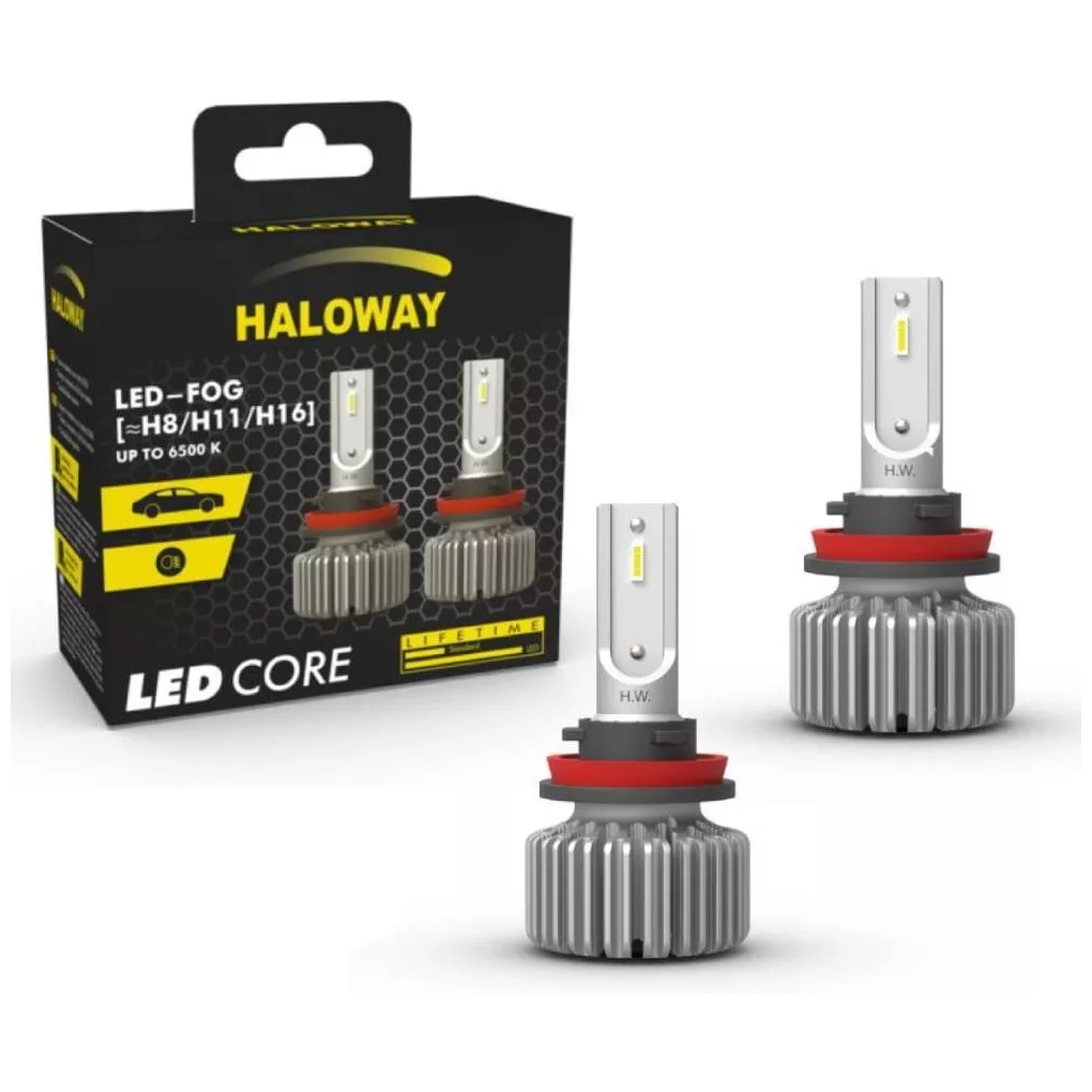 Par Lâmpada LED Farol Fog 12V 6500K HWC - Haloway - LED Fog HWC