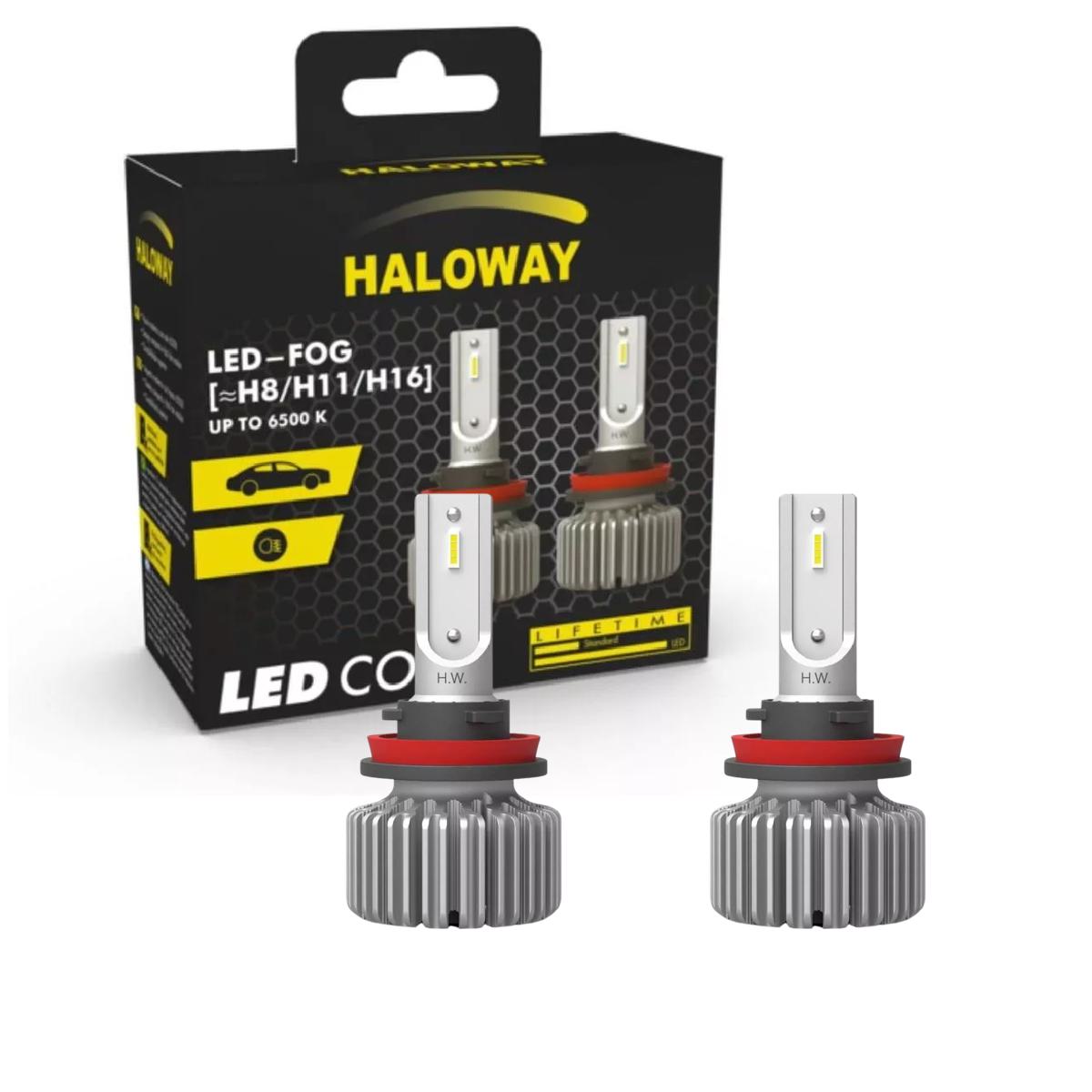 Par Lâmpada LED Farol Fog 12V 6500K HWC - Haloway - LED Fog HWC