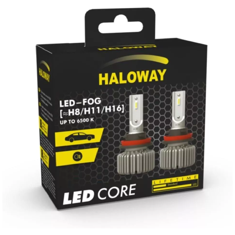 Par Lâmpada LED Farol Fog 12V 6500K HWC - Haloway - LED Fog HWC