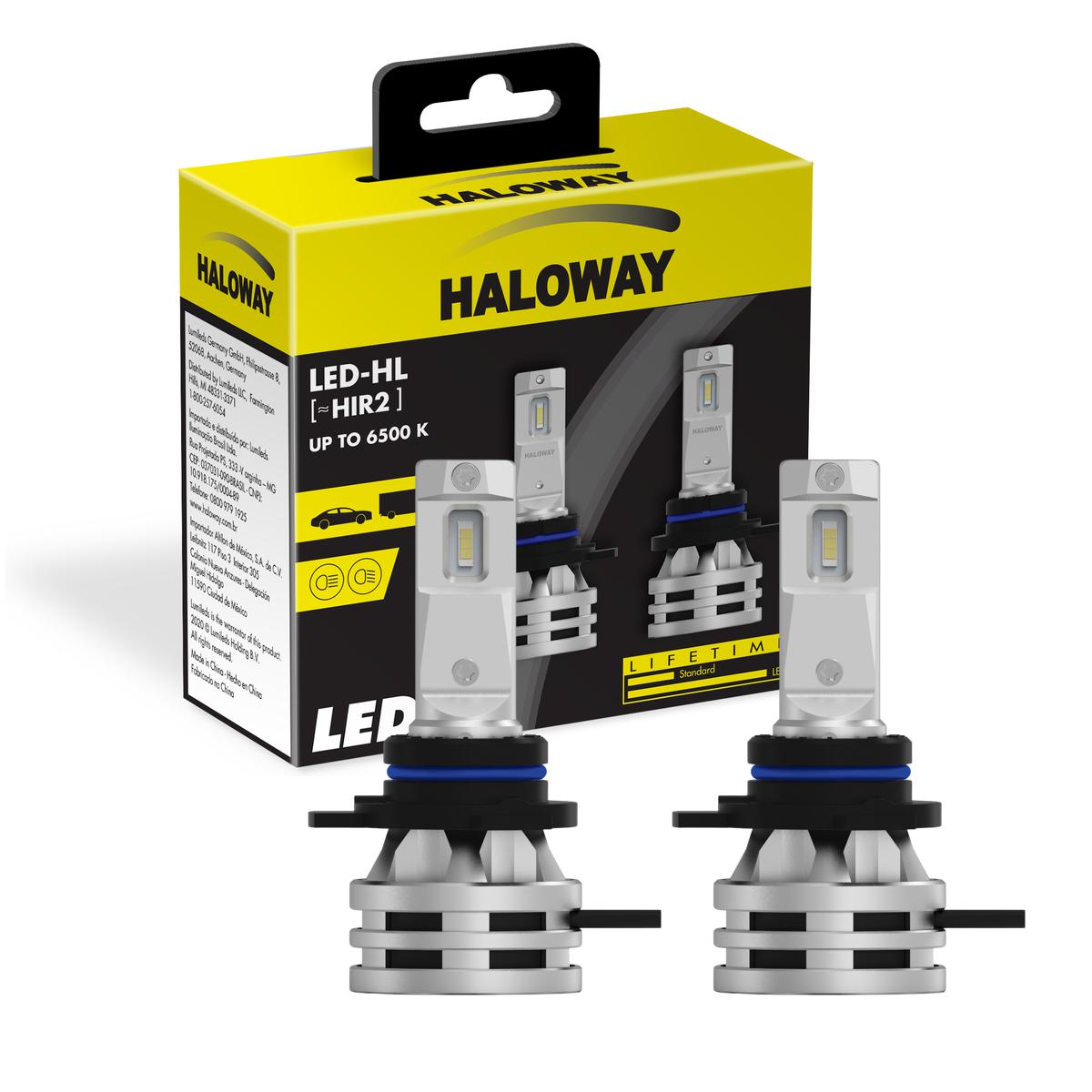 Par Lâmpada LED do Farol HIR2 12V 6500K - Haloway - LED HIR2 HAL