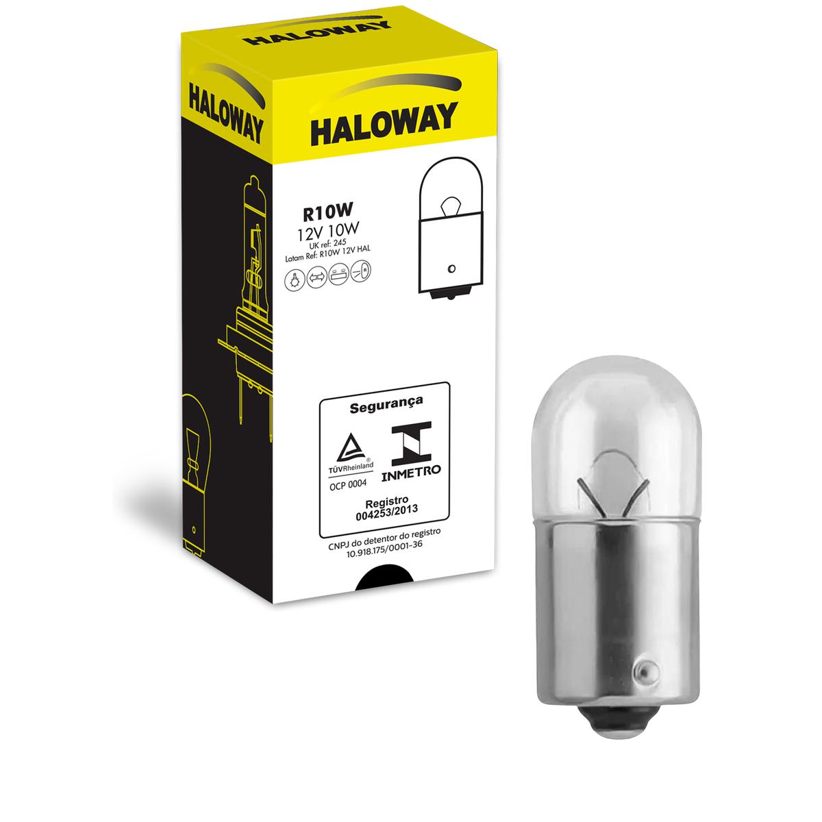 Lâmpada Freio/Lanterna R10W 12V 10W - Haloway - R10W 12V HAL