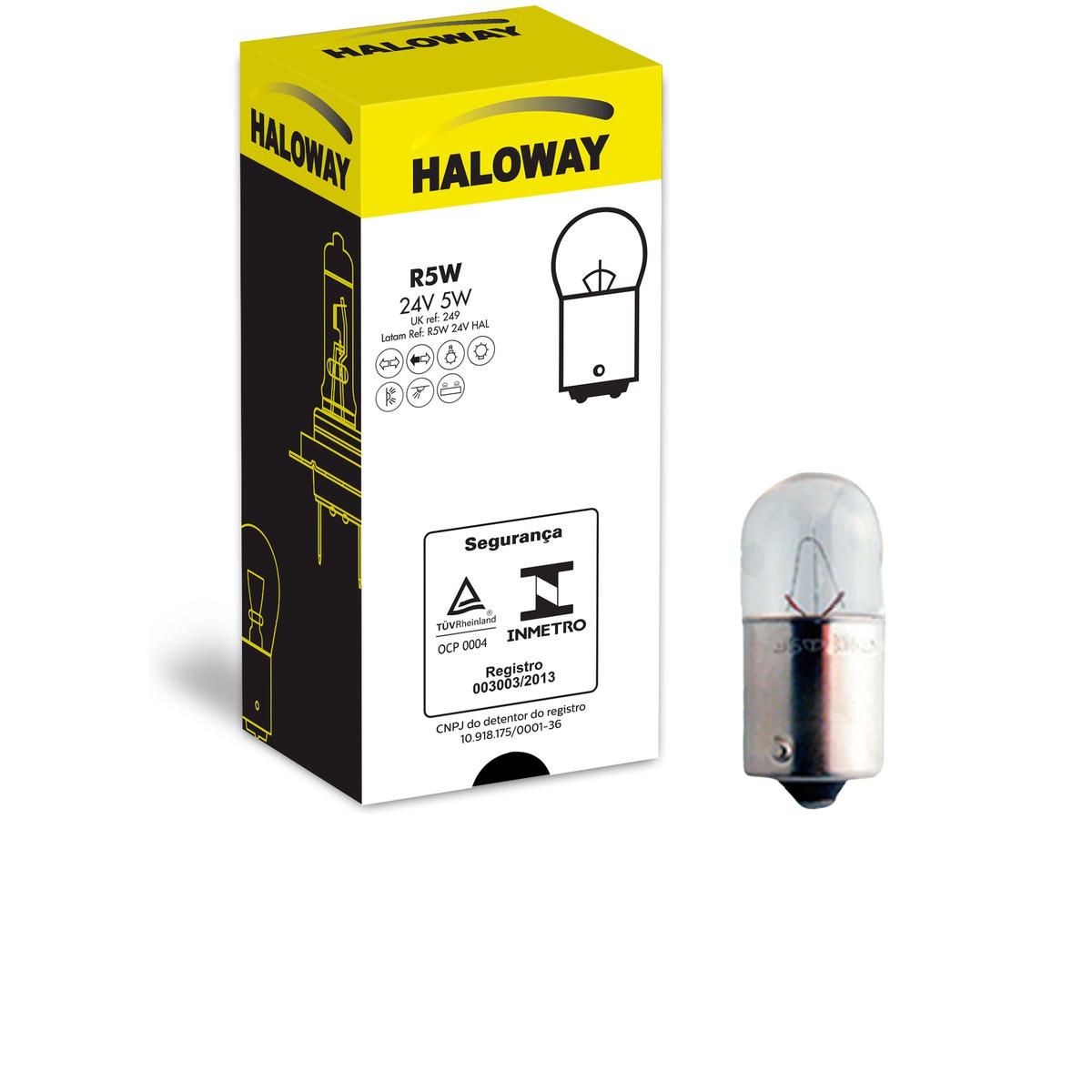 10 Lâmpadas Freio/Lanterna R5W 24V 67 5W - Haloway - R5W 24V HAL
