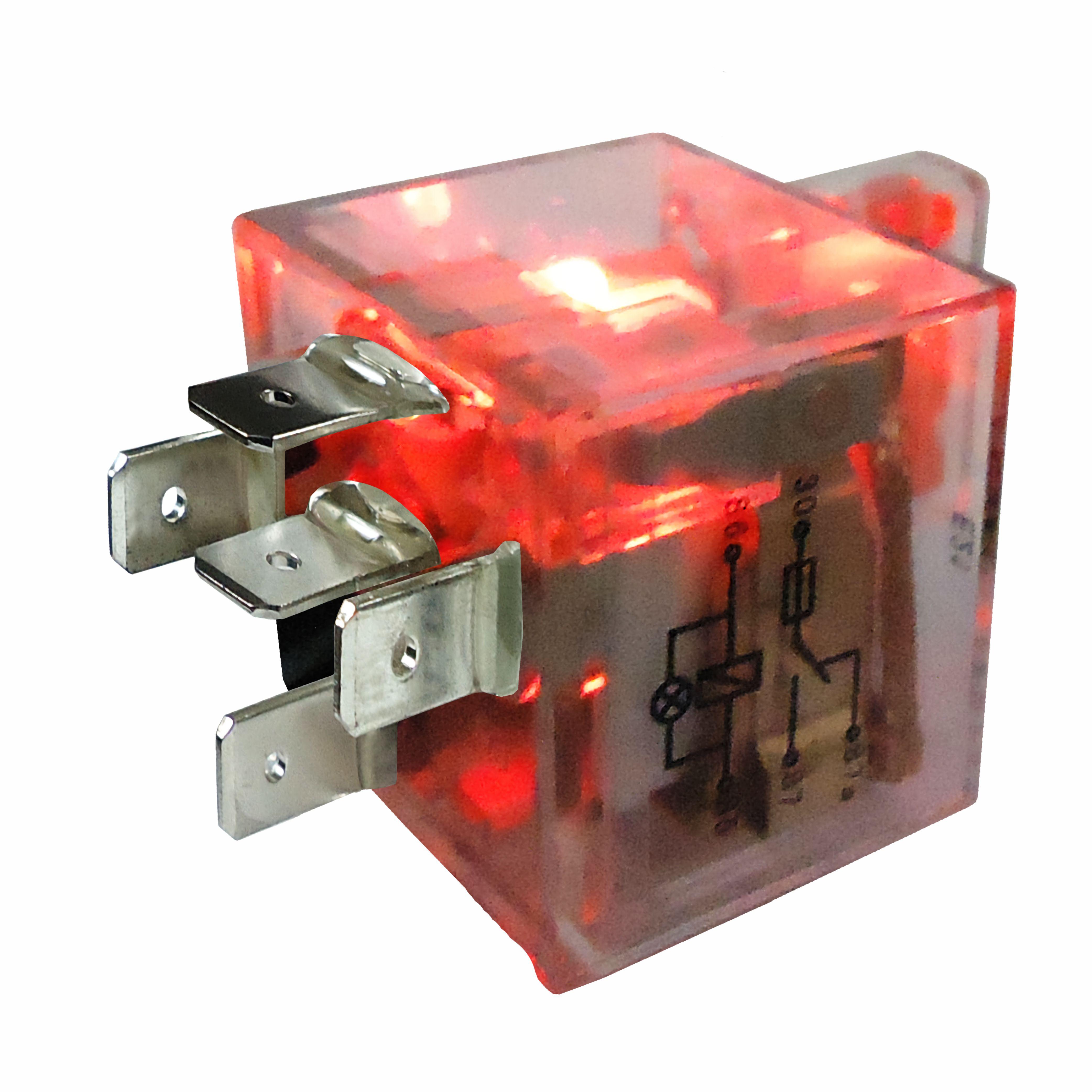 Relé Auxiliar Reversor Acrílico com LED 40/30A 24V 5 Terminais - DNI - 8252