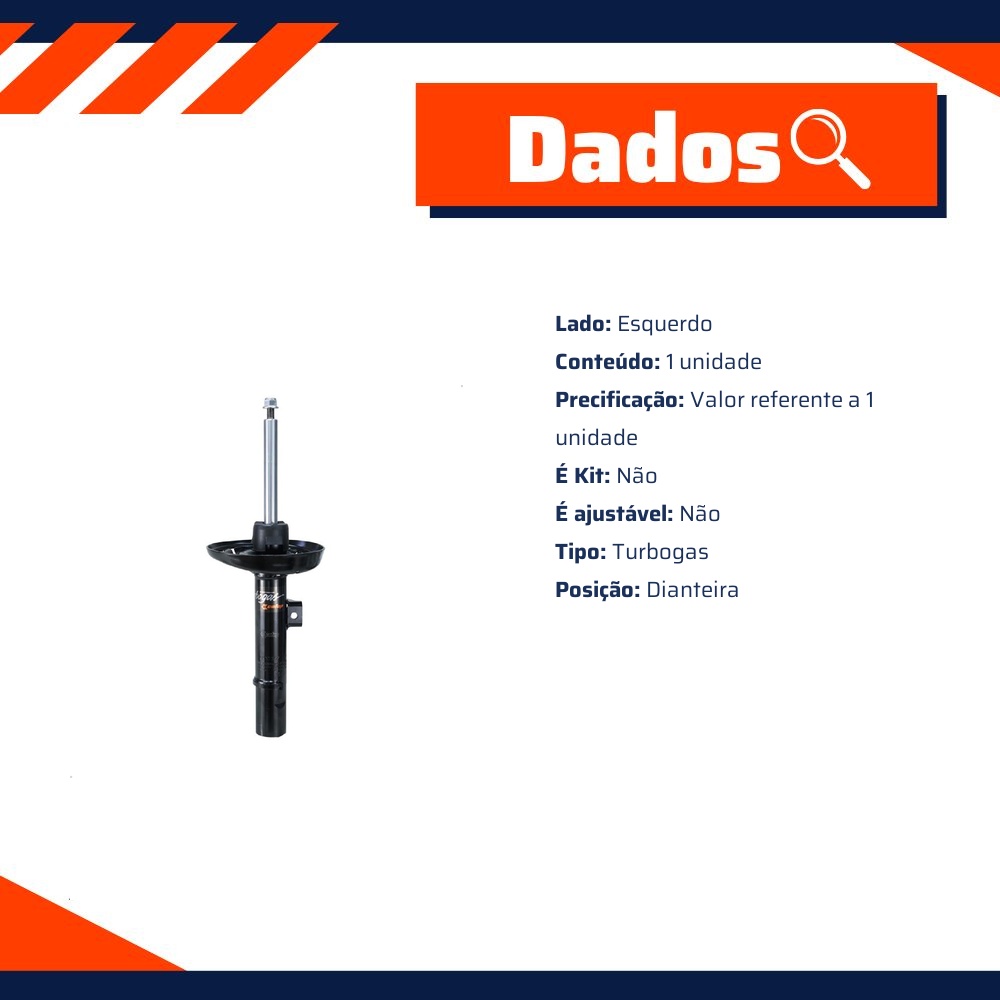Amortecedor Turbogas Dianteiro Esquerdo da Suspensão para Honda Civic - Cofap - GP33357