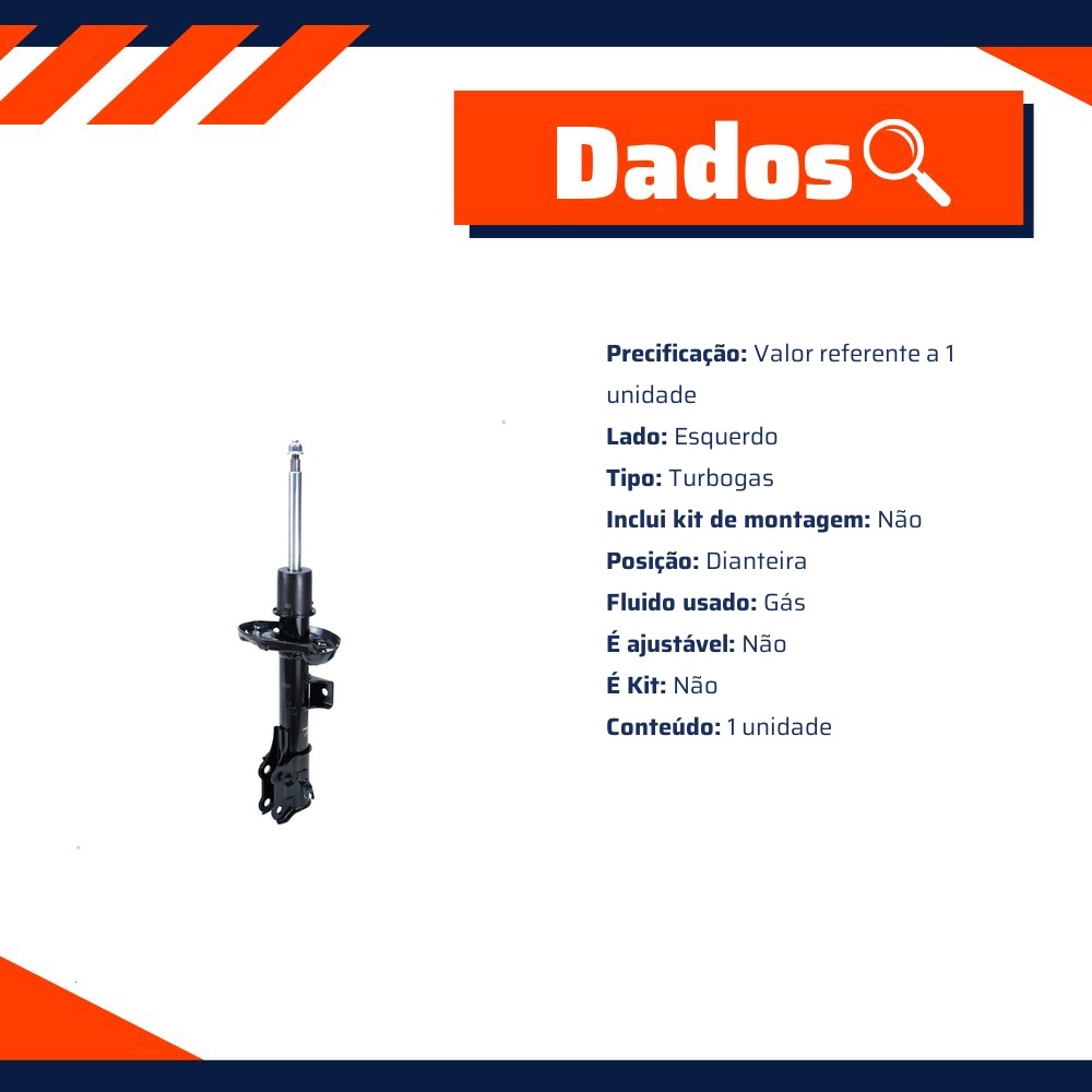 Amortecedor Turbogas Dianteiro Esquerdo da Suspensão para Hyundai Creta - Cofap - GP33543