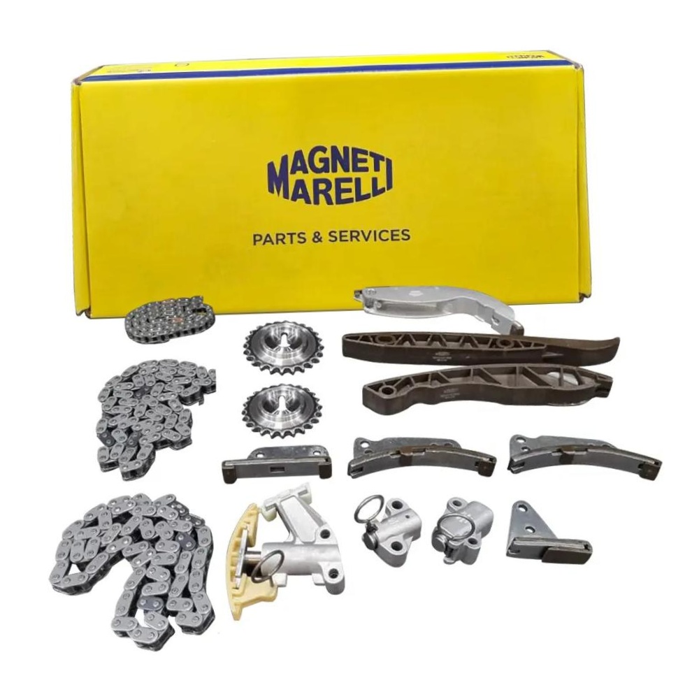 Kit Corrente e Acessórios 3 Correntes, 2 Engrenagens, 7 Guias, 3 Tensores - Magneti Marelli - KDC01021MM
