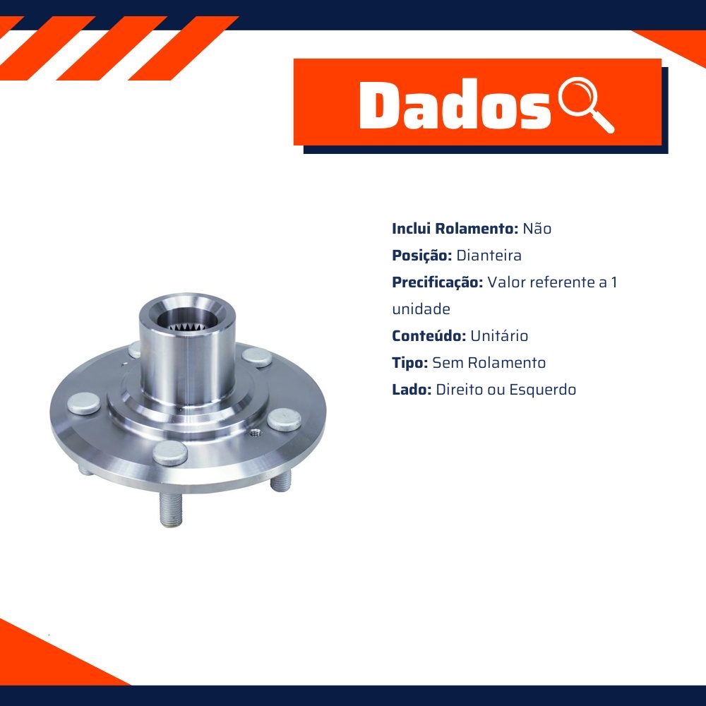 Cubo de Roda Dianteiro sem Rolamento para Honda CR-V e ZR-V - Cofap - CRC10020