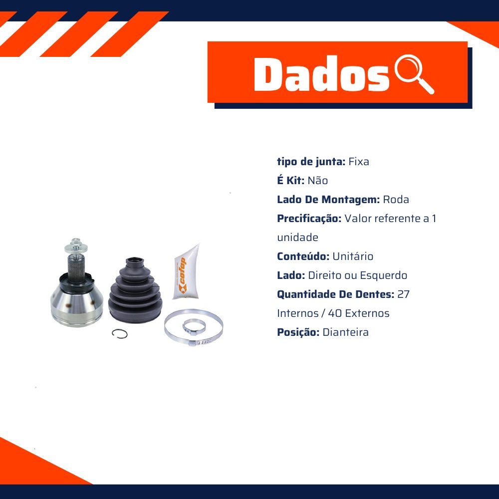 Junta Homocinética Fixa Dianteira Lado Roda para Land Rover Freelander 2 e Volvo XC60 - Cofap - JHC36001