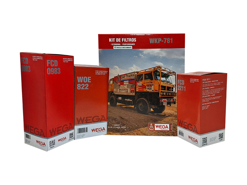 Kit Troca Completa Filtros Ar Combustível Óleo Cabine para DAF CF XF MX13 21/24 - Wega - WKP-781