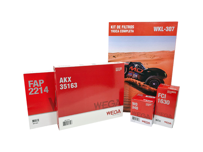 Kit Filtros de Ar Combustível Óleo e Cabine para Volkswagen Gol e VOYAGE - Wega - WKL-307