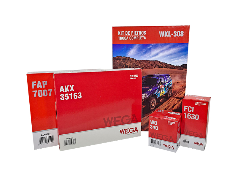 Kit Troca Filtros Ar Combustível Oleo Cabine Gol Polo Saveiro Voyage 1.6 8V 07/15 - Wega - WKL-308