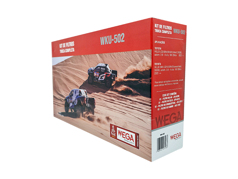 Kit Troca Completa Filtro de Ar, Combustível, Óleo e Cabine para Toyota Hilux e SW4 - Wega - WKU-502