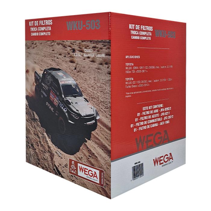 Kit Troca Completa Filtro de Ar, Combustível, Óleo e Cabine para Toyota Hilux - Wega - WKU-503
