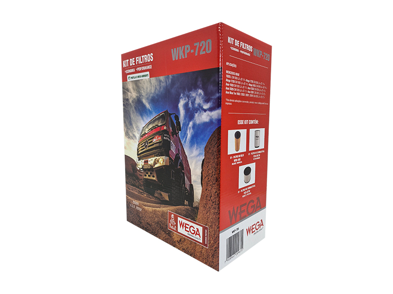 Kit Troca Filtros Óleo Combustível Água para MB 1620L Atego Axor OM906 926LA 06/17 - Wega - WKP-720