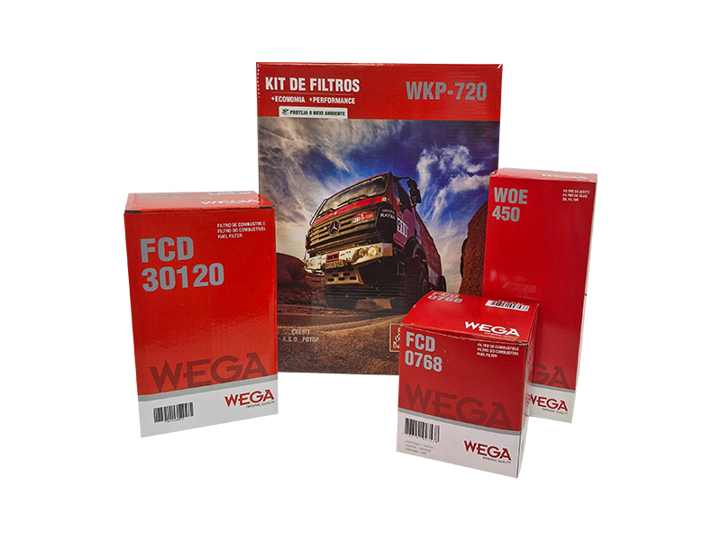 Kit Troca Filtros Óleo Combustível Água para MB 1620L Atego Axor OM906 926LA 06/17 - Wega - WKP-720