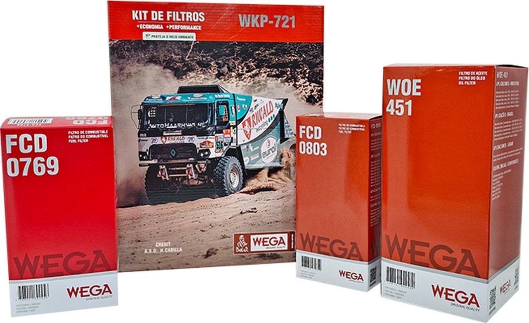 Kit Troca Filtros Óleo 2 Combustível para MB Actros Axor OM457 OM460 OM510 18/24 - Wega - WKP-721