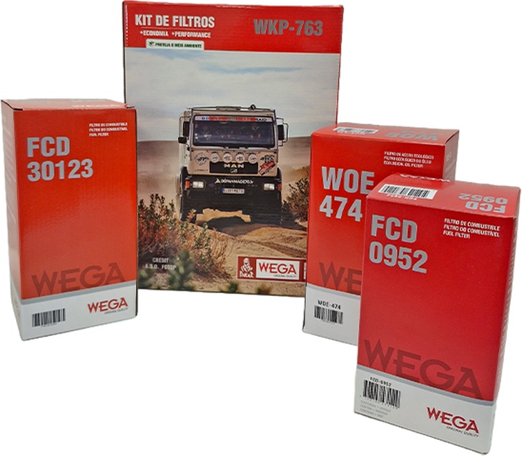 Kit Filtro Óleo 2 Comb MAN TGX 28.440 29.440 29.480 33.440 D2676 LF28 12/17 - Wega - WKP-763