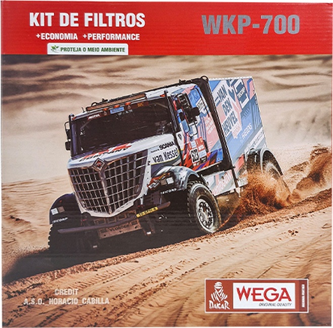Kit Troca Completa Filtro de Óleo, 2X Combustível e Separador de Água para Scania R 124 GA - Wega - WKP-700