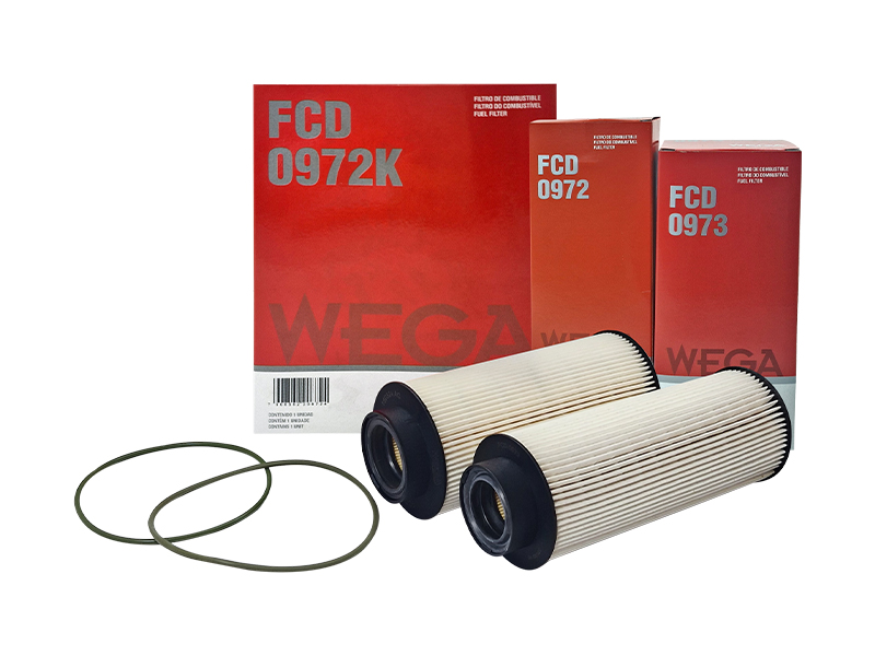 Kit Filtros de Combustível Separador de Água Refil - Wega - FCD-0972K