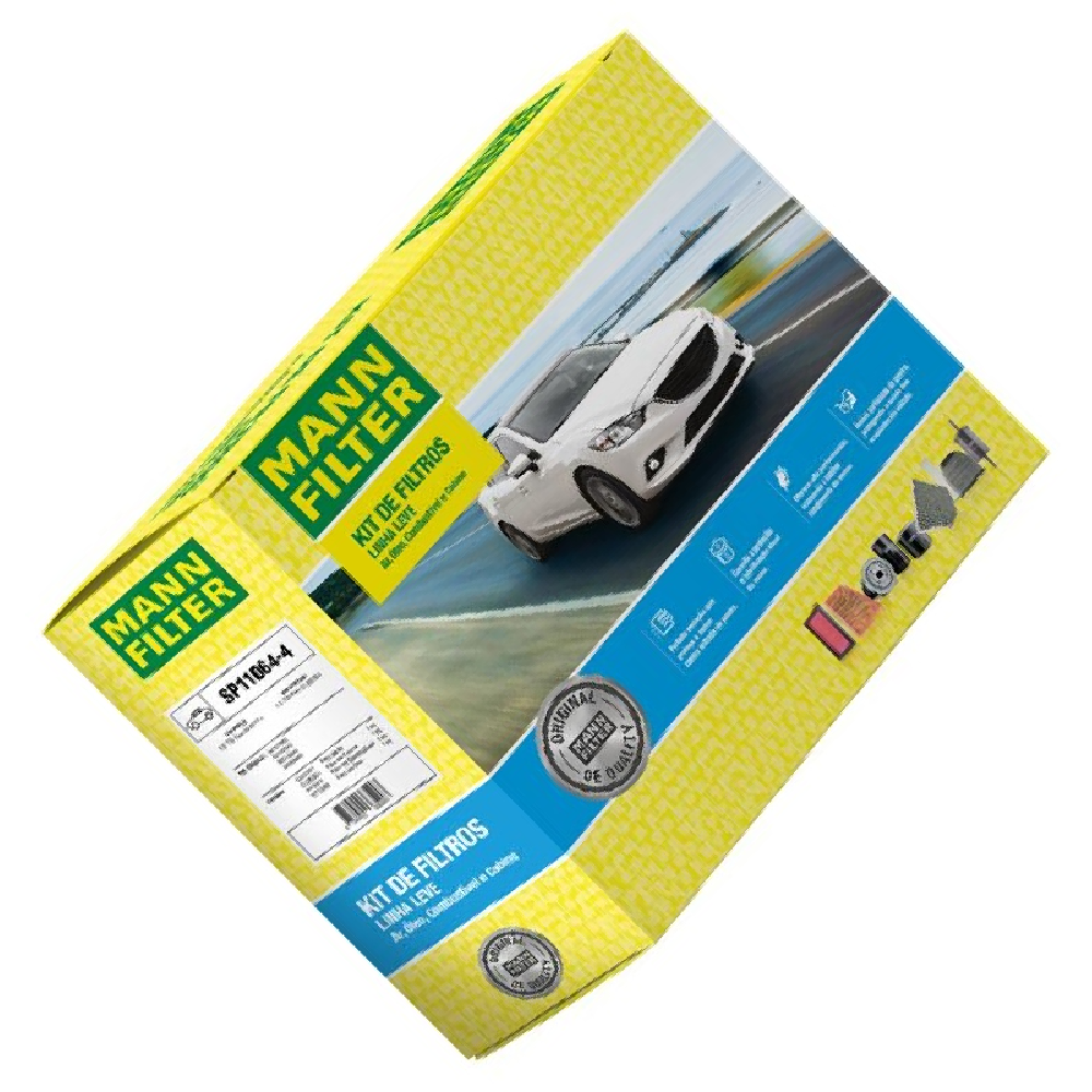 Kit de Filtros Ar Cabine Combustível Óleo para Volkswagen Polo e Virtus - Mann-Filter - SP11064-4