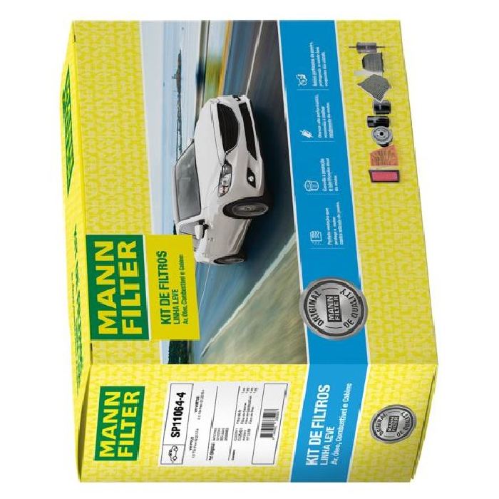 Kit de Filtros Ar Cabine Combustível Óleo para Volkswagen Polo e Virtus - Mann-Filter - SP11064-4