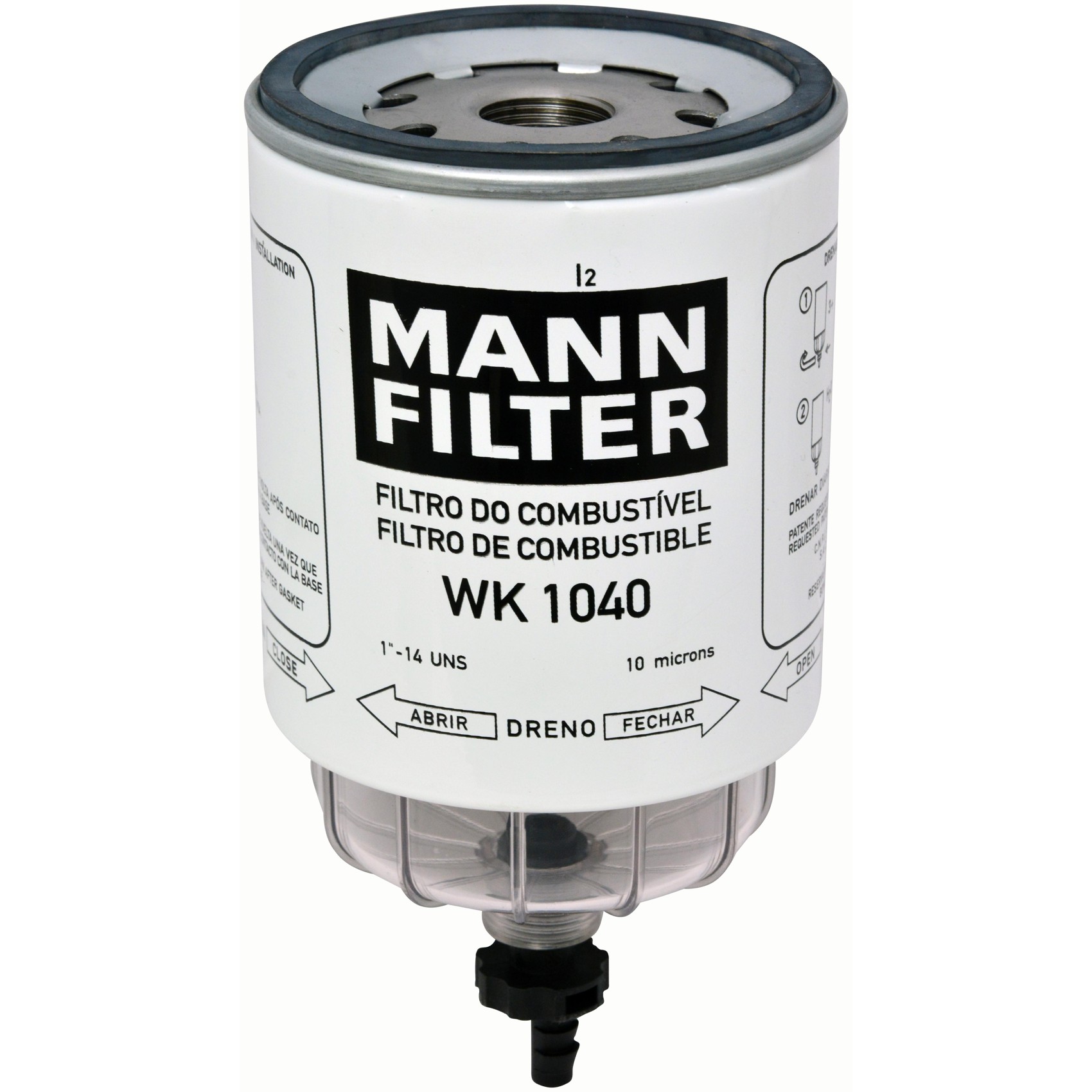 Filtro Blindado de Combustível Separador de Água - Mann-Filter - WK1040