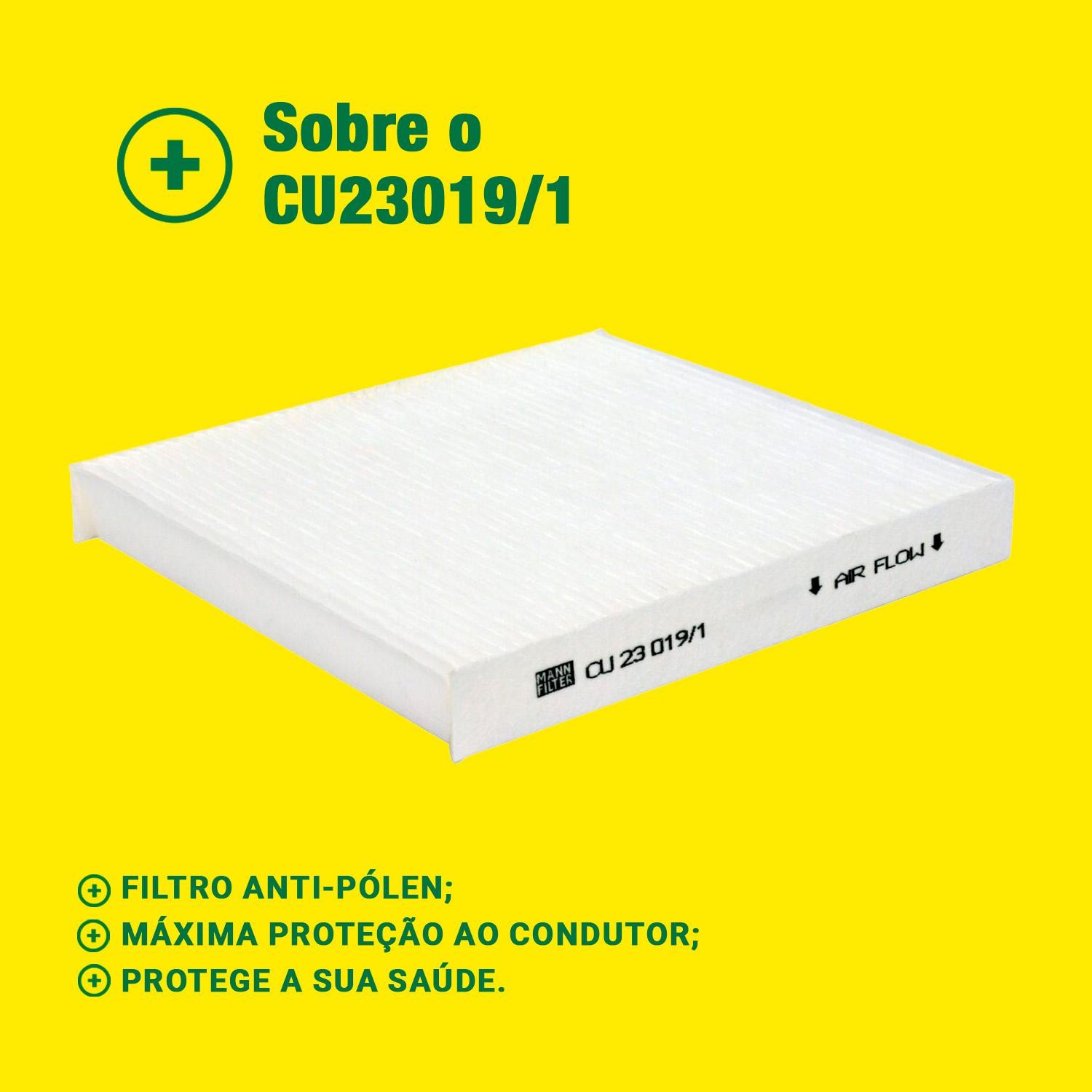 Filtro de Ar da Cabine para Hyundai Creta - Mann-Filter - CU23019/1